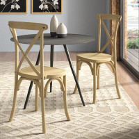Commercial Seating Products Solid Wood Cross Back Side Chair in Rustic