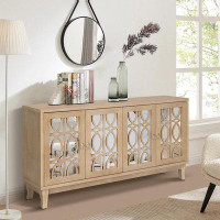Mercer41 Wooden Sideboard Side Table Accent Storage Cabinet