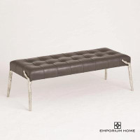 Signature III Bristol Branch Bench-Ivory Leather