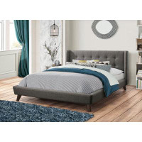 Latitude Run® Button Tufted Eastern King Bed Grey