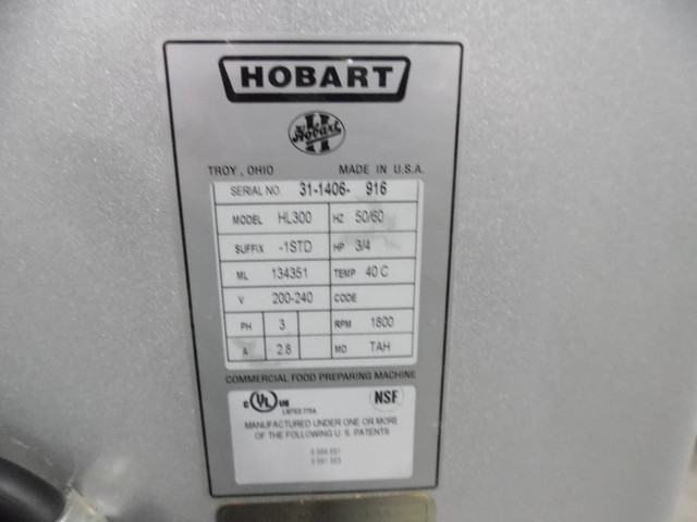 Hobart HL300 40 Quart Dough Mixer Phase 3 in Industrial Kitchen Supplies in Toronto (GTA) - Image 4