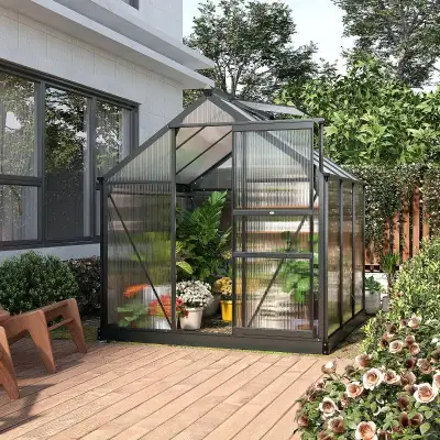 Take care of your plants year-round with this reliable, walk-in greenhouse! Features: • Contructed w...