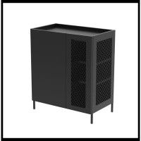 NTYUNRR Metal Sideboard Cabinet With Mesh Element Doors And Adjustable Shelves For Dining Room