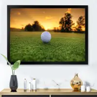 Ebern Designs Sunrise At The Golf Course III - Modern Canvas Wall Art