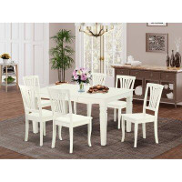 August Grove Kujawski 7 Piece Extendable Solid Wood Dining Set