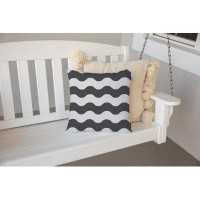 Latitude Run® UNDULATING WAVY STRIPES PINK AND ORANGE Outdoor Pillow By Becky Bailey