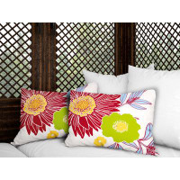 Red Barrel Studio Jax Large Multi-Colour Floral Indoor/Outdoor Square Pillow