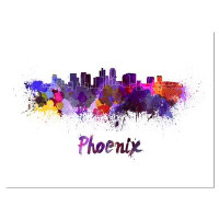 Made in Canada - Design Art Phoenix Skyline Cityscape by Designart - Wrapped Canvas Graphic Art Print