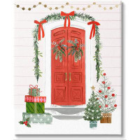 The Holiday Aisle® Red Jolly Christmas Doorway Canvas Wall Art
