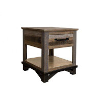 Loon Peak Doyers Solid Wood End Table with Storage