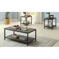17 Stories Kennesaw Distressed Wooden 3 Piece Coffee Table Set