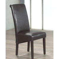 Winston Porter Belspring Leather Parsons Chair in Brown