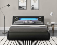 NEW LEATHER LED LIFT BED WITH MUSIC 13241