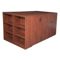 Latitude Run® Linh Stand Up 2 bureau et armoire de rangement et classeur latéral avec bibliothèque