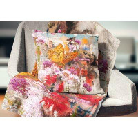 Made in Canada - East Urban Home Floral Butterfly Drinking Honey Pillow