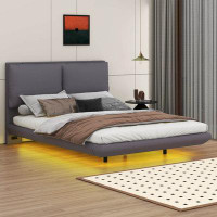 Brayden Studio Cymon Full Size Upholstered Platform Bed with Sensor Light