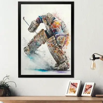 Red Barrel Studio «Hockey Gardien sur glace pendant le jeu III», impression sur toile