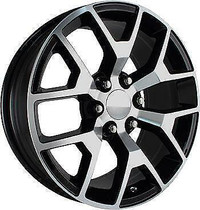 22x9 +28mm GMC Sierra Replica G04 wheels - 6x139.7 / 6x5.5 - Black and Machined Face