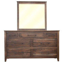 Millwood Pines Hervey Bay Solid Wood 7 Drawer Dresser (MIRROR NOT INCLUDED)