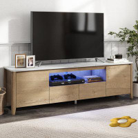Ivy Bronx 70" Modern TV Stand For Tvs Up To 75", Entertainment Centre TV Cabinet With LED Lights