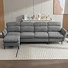 Latitude Run® Latitude Run® 110" L Shaped Sectional Sofa With Left Chaise Lounge, Modern Linen 4-seater Sofa With Spacio