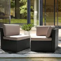 Latitude Run® 53'' Wide Outdoor Wicker Patio Sofa with Cushions