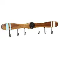 Rosecliff Heights Rosecliff Heights Wall-Mounted Coat Rack 6 Hooks Solid Sheesham Wood 42.5''X2.4"X7.5"