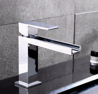 Modern Chrome Waterfall Single Hole Faucet for Bathroom Sinks