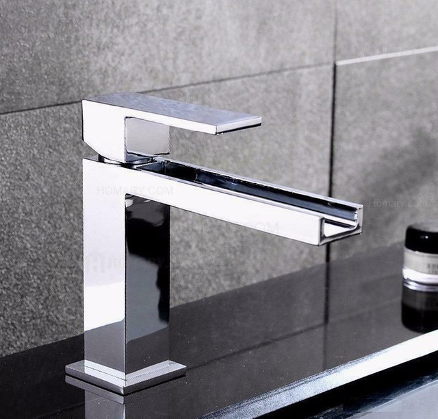 Modern Chrome Waterfall Single Hole Faucet for Bathroom Sinks in Plumbing, Sinks, Toilets & Showers in Alberta