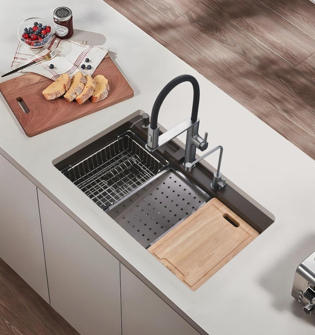 Granite Series - Multi Purpose, 32 In Single Bowl Undermount or Drop-in Granite Kitchen Sink Available in 4 Colors BSC in Plumbing, Sinks, Toilets & Showers - Image 2