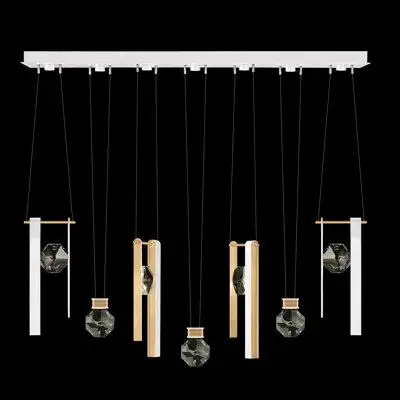 Fine Art Handcrafted Lighting Aria 60" W Linear Pendant with Charm 1,3