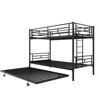 Red Barrel Studio Bunk Bed Twin Over Twin With Trundle Black