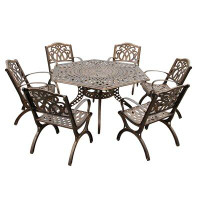 Charlton Home Margretta Specialty 6 - Person 63" Long Aluminum Dining Set