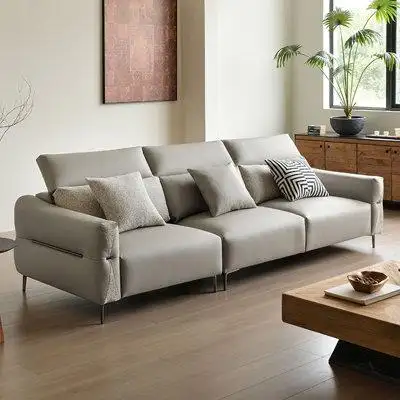 Jenni Dwelstone 116.14" White Faux leather Modular Sofa