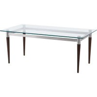 Lesro Table basse de réception Ravenna avec plateau en verre 40 po x 20 po
