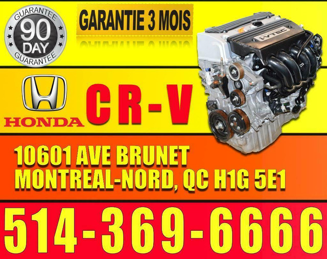 Moteur Honda CRV 2007-2008-2009-2010-2011-2012-2013-2014 Honda Engine K24Z1 in Engine & Engine Parts in City of Montréal