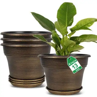 Latitude Run® Plant Planters Pots Set of 4 Pack