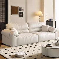 Crafts Design Trade 122.05" Beige Genuine Leather+Leather Match Modular Sofa
