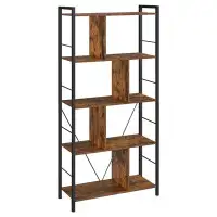 17 Stories 5-Tier Bookcase, Storage Shelving Unit, Display Shelf with Open Compartments for Living Room