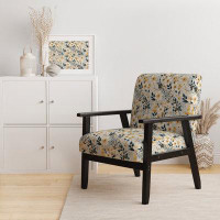 Design Art White And Beige Minimalist Floral Bedding - Upholstered Cottage Arm Chair