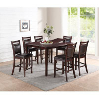 Wildon Home® 7Pc Set Dining Room Furniture Counter Height Dining Table With Butterfly Leaf And 6X High Chairs