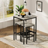 Bailongdoo 3 piece Dining Table Set with 2 Dining chair and steel frame