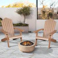 Highland Dunes 2 Outdoor Adirondack Chairs With Fire Pit
