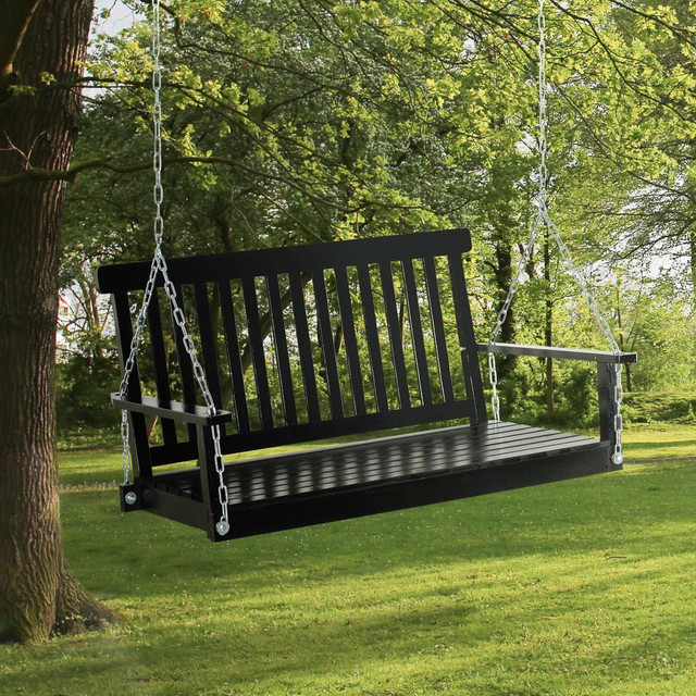 Swing Chair 46.9" x 25.6" x 24" Black in Patio & Garden Furniture