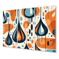 Wrought Studio Orange Blue Midcentury Balance I - Abstract Shapes Metal Wall Decor Set
