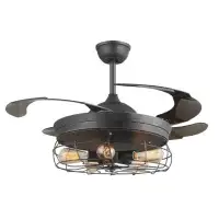 Williston Forge Firger 3 - Blade Retractable Blades Ceiling Fan with Remote Control