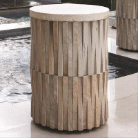 Global Views Round Stone/Concrete Side Table
