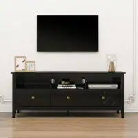 Ebern Designs 3 Drawer TV Stand,Mid-Century Modern Style,Entertainment Center With Storage, Media Console For Living Roo