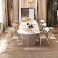 Elevat Home Light luxury rock plate dining table Modern simple home with drawer high-end dining table