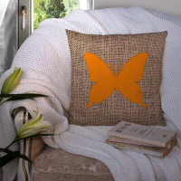 East Urban Home Modern Butterfly Burlap Square Indoor/Outdoor Throw Pillow